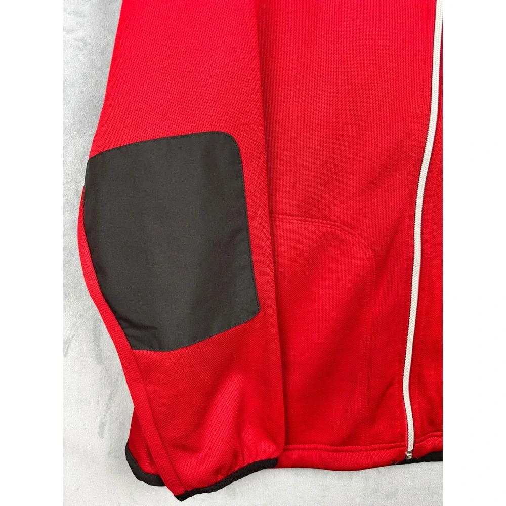 OGIO Mens Red Full Zip Performance Jacket Total Logo XL Textured Knit Mock Neck